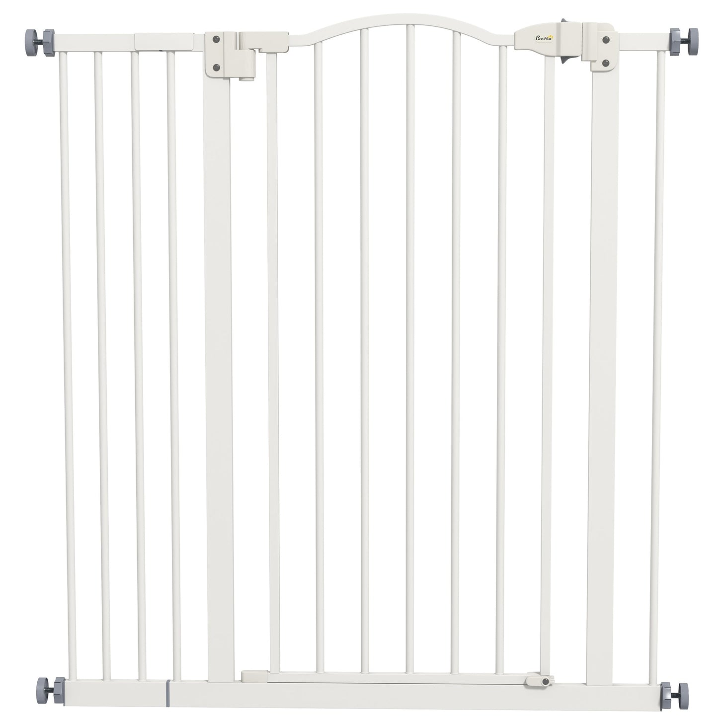 Pressure Fit Dog Stair Gate No Drilling Safety Gate Auto Close for Doorways, Hallways, 74-94cm Adjustable, 94cm Tall, White