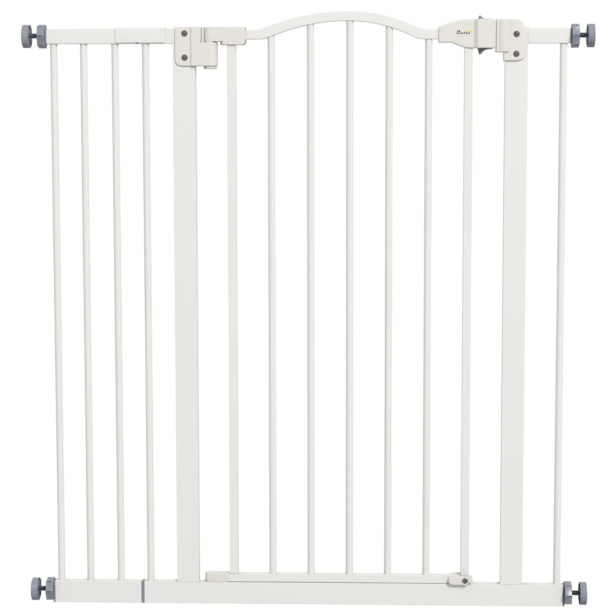 Pressure Fit Dog Stair Gate No Drilling Safety Gate Auto Close for Doorways, Hallways, 74-94cm Adjustable, 94cm Tall, White