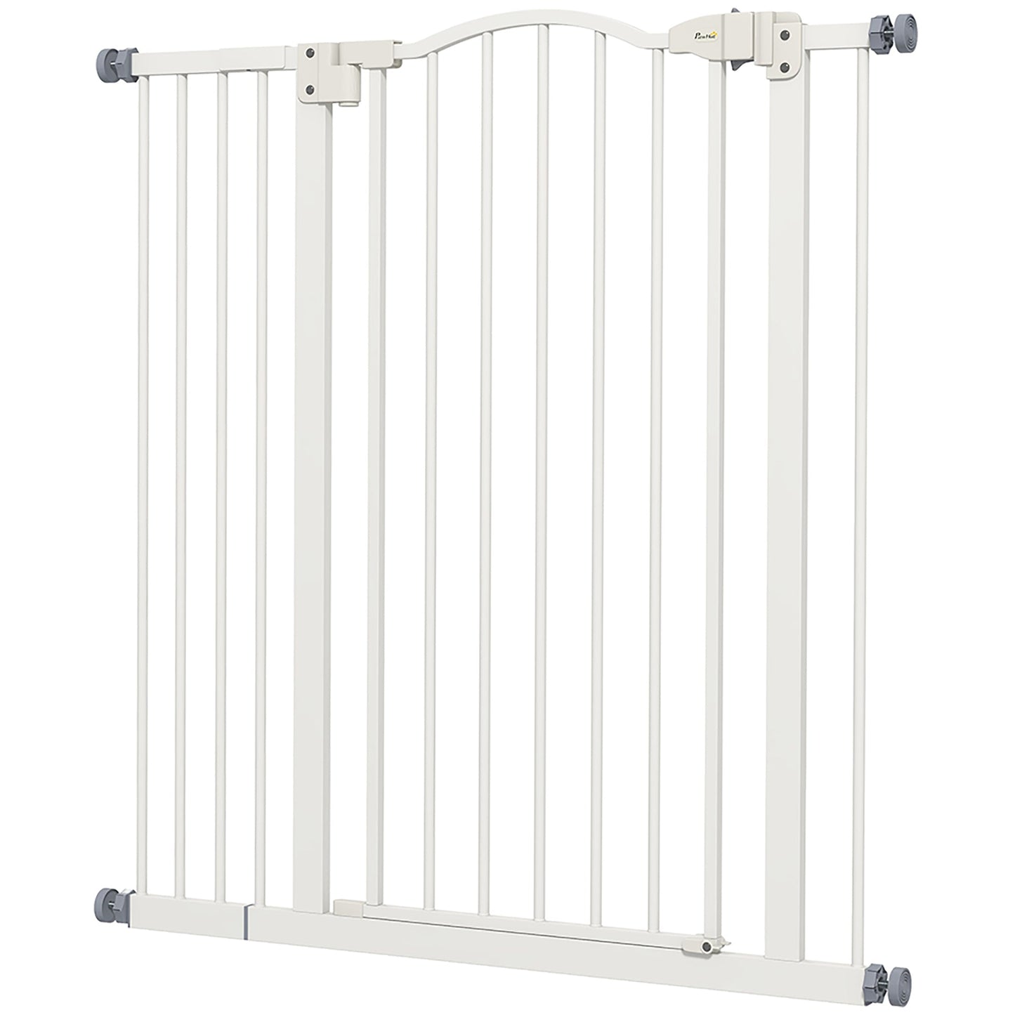 Pressure Fit Dog Stair Gate No Drilling Safety Gate Auto Close for Doorways, Hallways, 74-94cm Adjustable, 94cm Tall, White