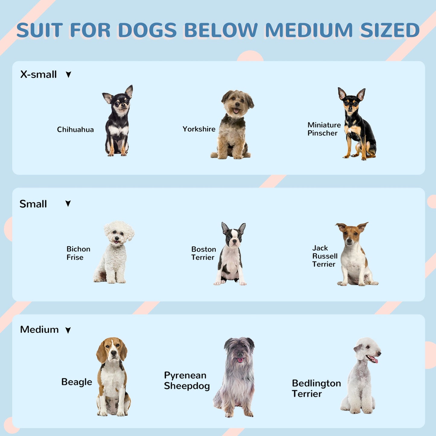 Plastic Dog House Outdoor Indoor, Weather-Resistant Dog Kennel, with Large Opening, for Medium Dogs, 65 x 75.7 x 63cm - White and Blue