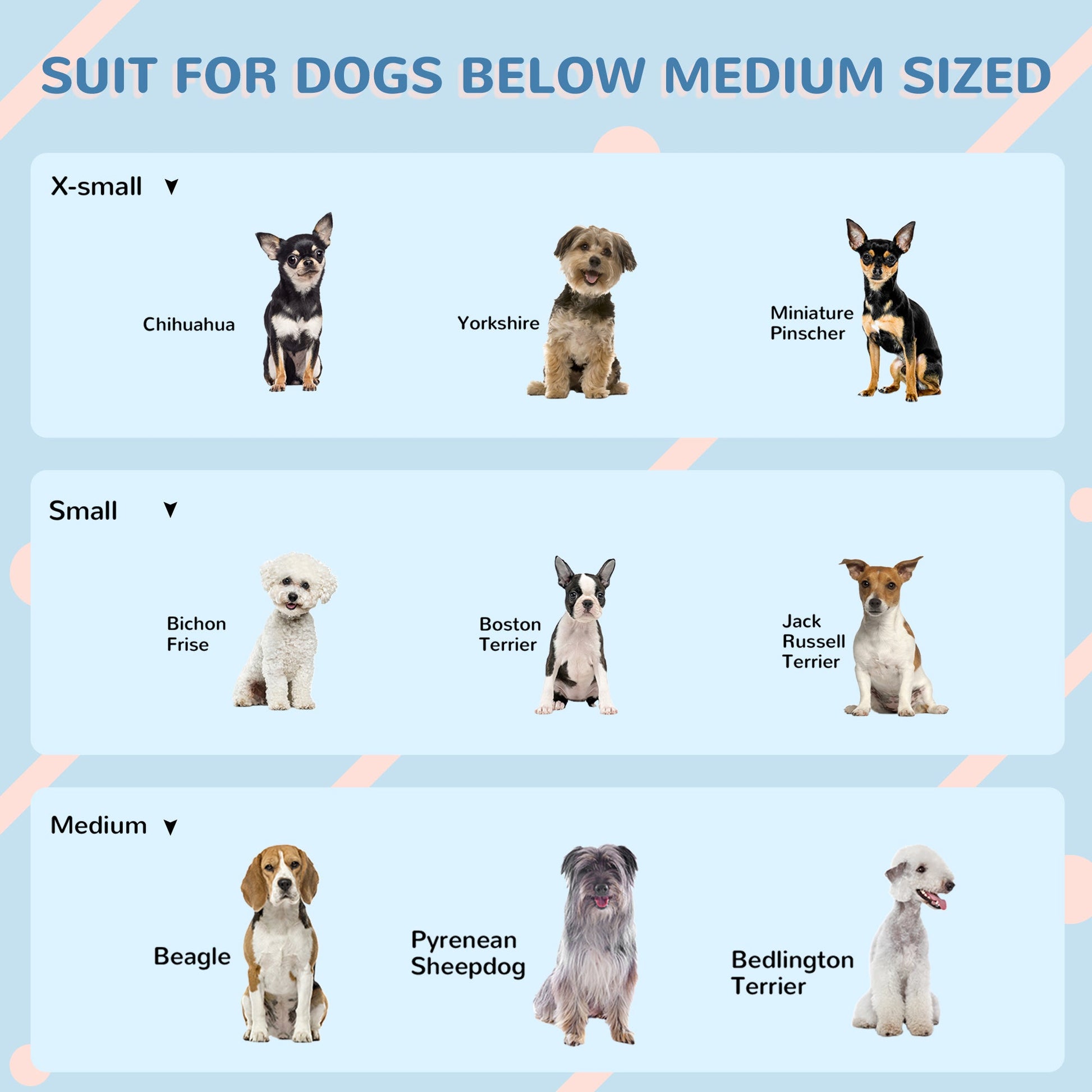 Plastic Dog House Outdoor Indoor, Weather-Resistant Dog Kennel, with Large Opening, for Medium Dogs, 65 x 75.7 x 63cm - White and Blue