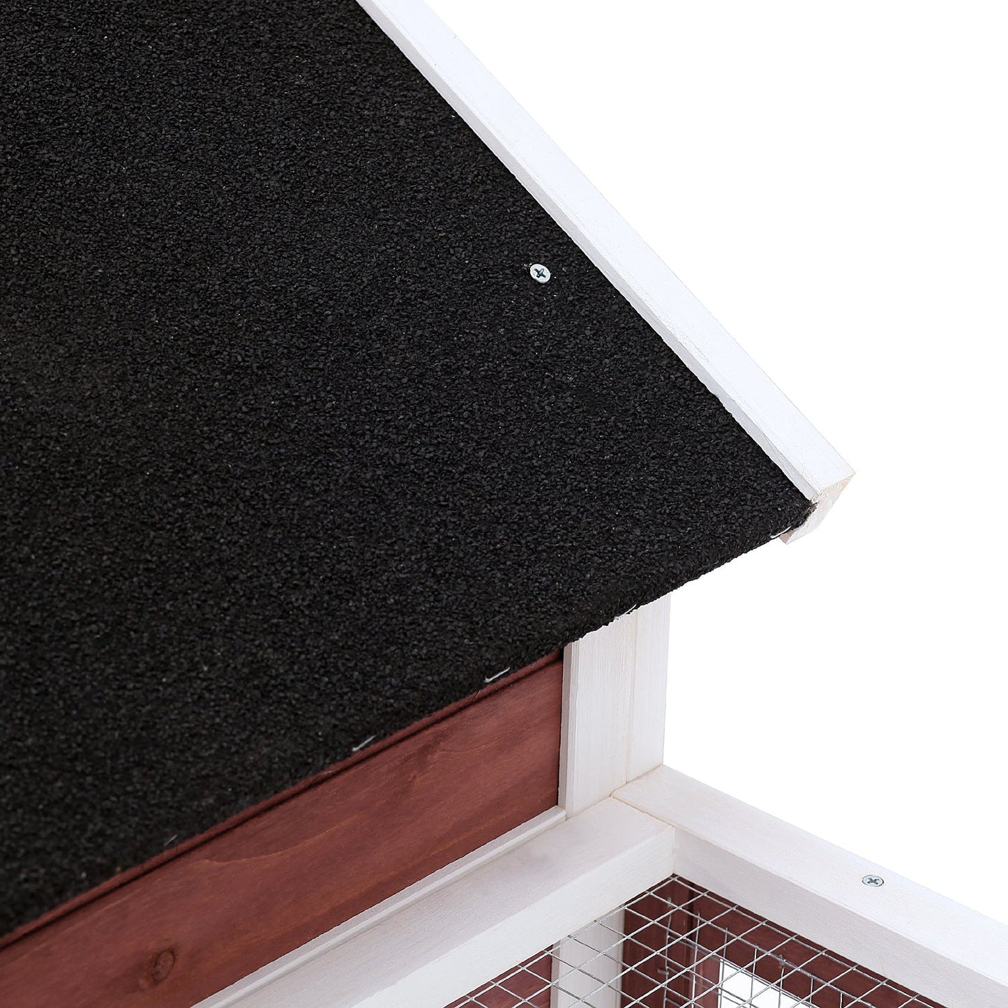 Rabbit Hutch Outdoor Wooden Guinea Pig Hutch Rabbit Run Bunny Cage Small Animal House Pull-Out Tray, Brown, 122 x 62.6 x 92 cm