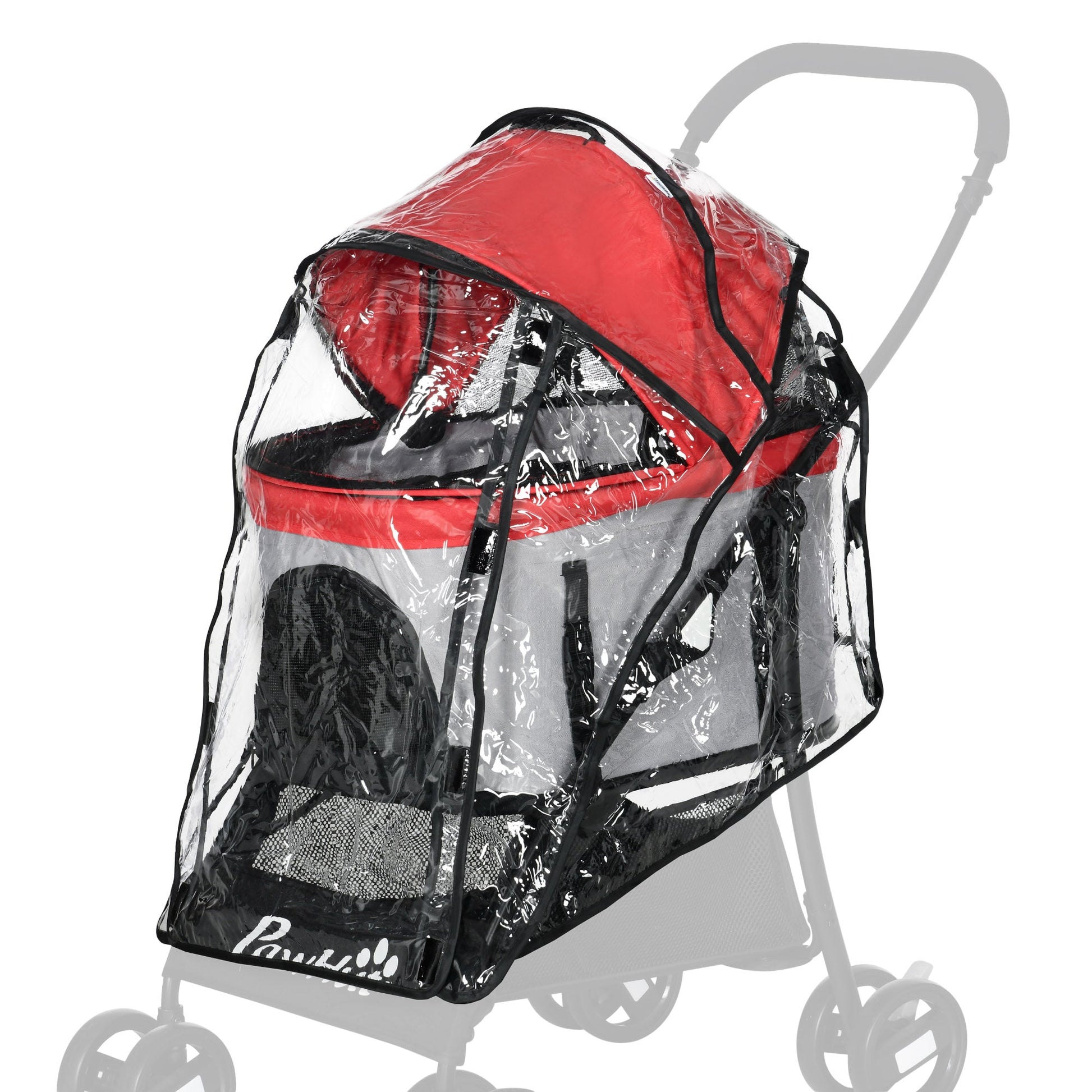 Dog Pram Rain Cover, Cover for Dog Stroller Buggy, with Front, Rear Entry