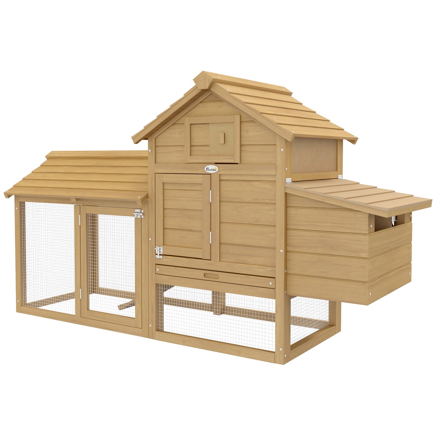 Small Chicken Coop with Run Hen House Poultry Coops Cages Nesting Box Wood 150.5 x 54 x 87cm