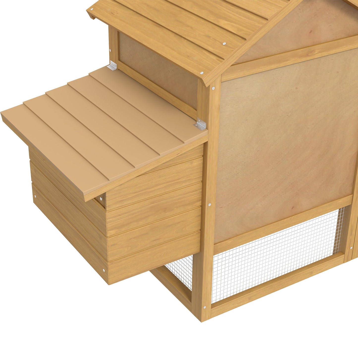 Small Chicken Coop with Run Hen House Poultry Coops Cages Nesting Box Wood 150.5 x 54 x 87cm