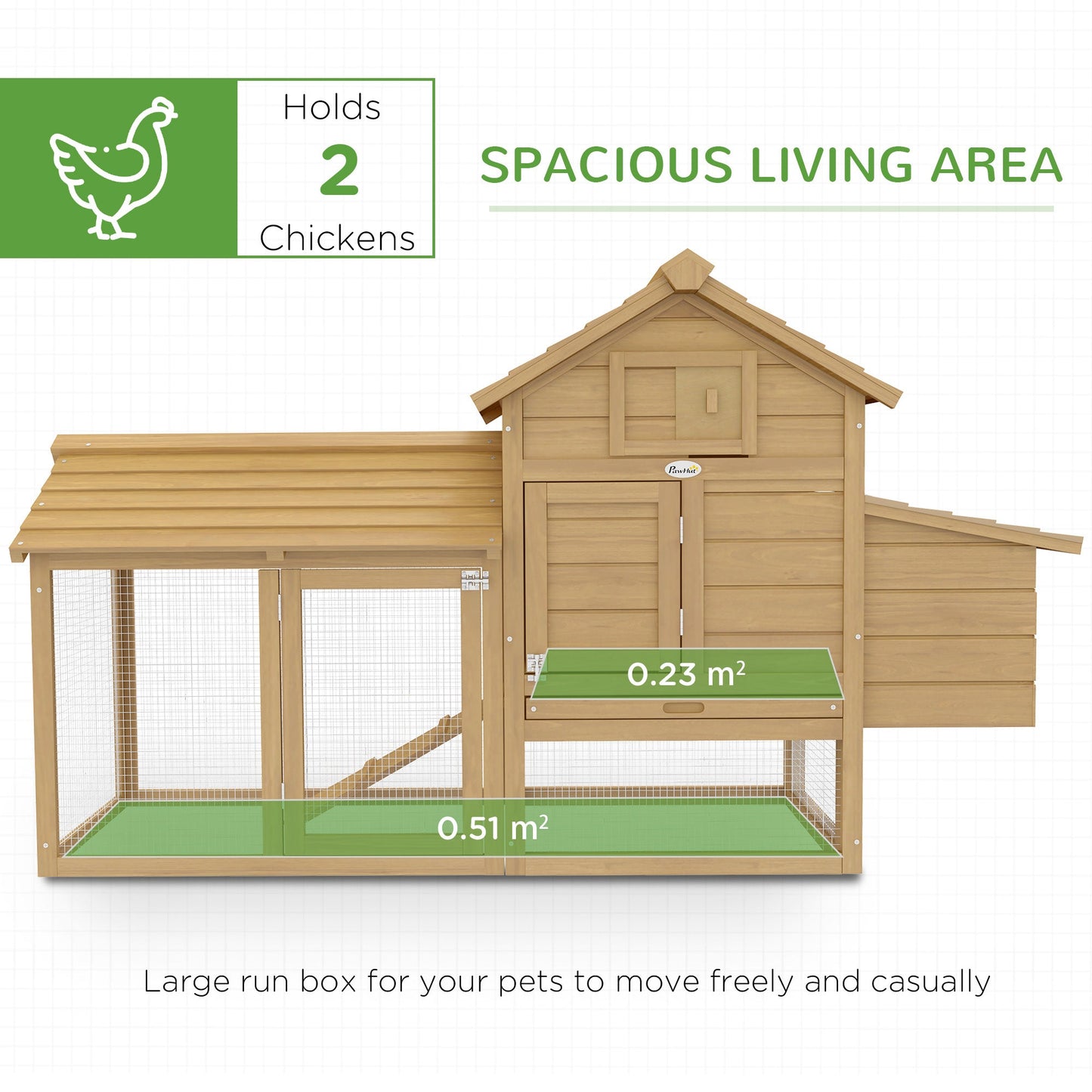 Small Chicken Coop with Run Hen House Poultry Coops Cages Nesting Box Wood 150.5 x 54 x 87cm