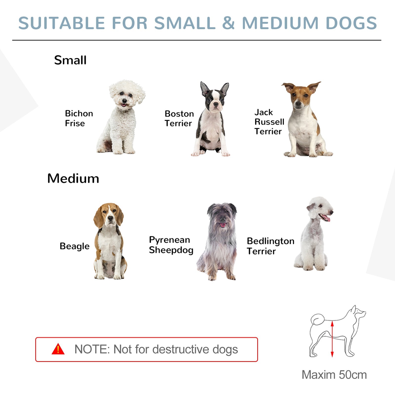 Wooden Dog Gate, Dog Fence Indoor, 80 cm Tall Freestanding Pet Gate for Small and Medium Dogs with 4 Panels, 2 Support Feet, White