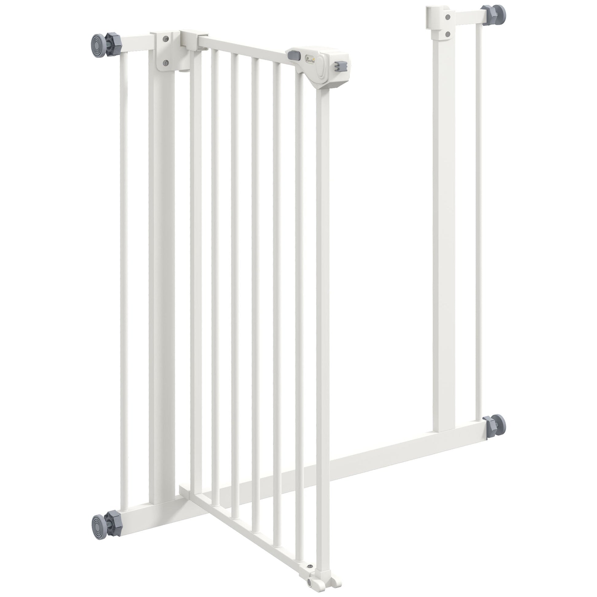Dog Gate Stair Gate Pressure Fit Pets Barrier Auto Close for Doorway Hallway, 74-80cm Wide Adjustable, White