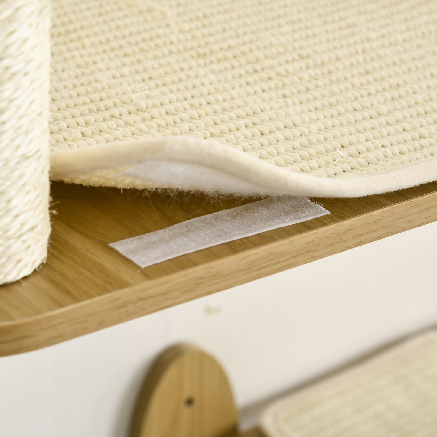 8 Piece Cat Shelves Set, Cat Wall Furniture with Condo, 3 Perches, 3 Scratching Posts, Steps, Wall Mounted Cat Tree for Indoor Cats, Beige