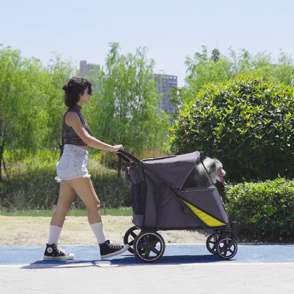 EasyFold City Pet Stroller with Shock Absorber Dark Grey