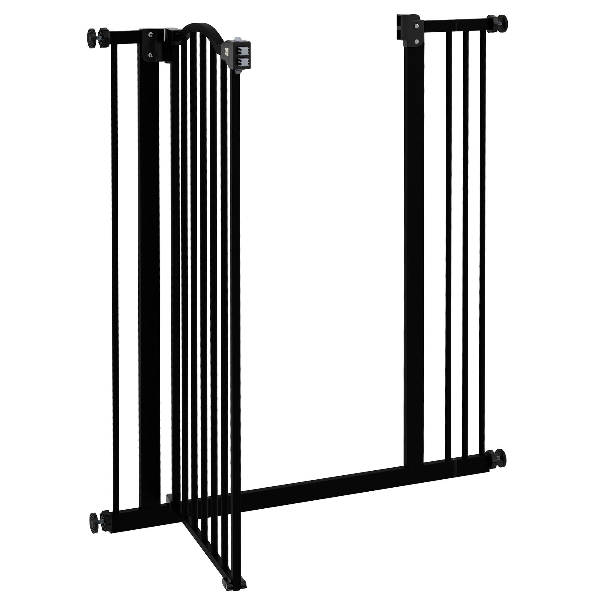 Pressure Fit Dog Stair Gate No Drilling Safety Gate Auto Close for Doorways, Hallways, 74-87cm Adjustable, 94cm Tall, Black