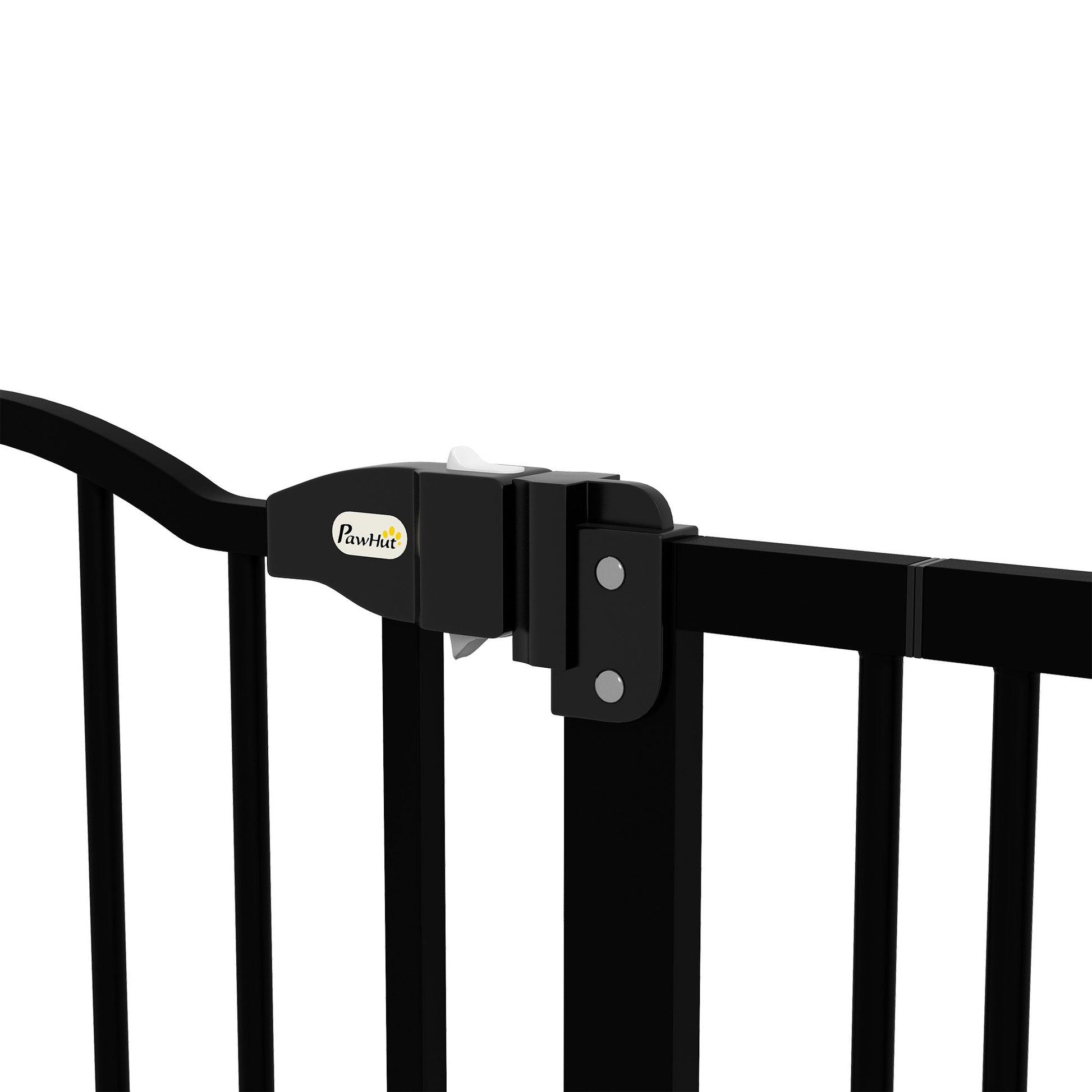 Pressure Fit Dog Stair Gate No Drilling Safety Gate Auto Close for Doorways, Hallways, 74-87cm Adjustable, 94cm Tall, Black
