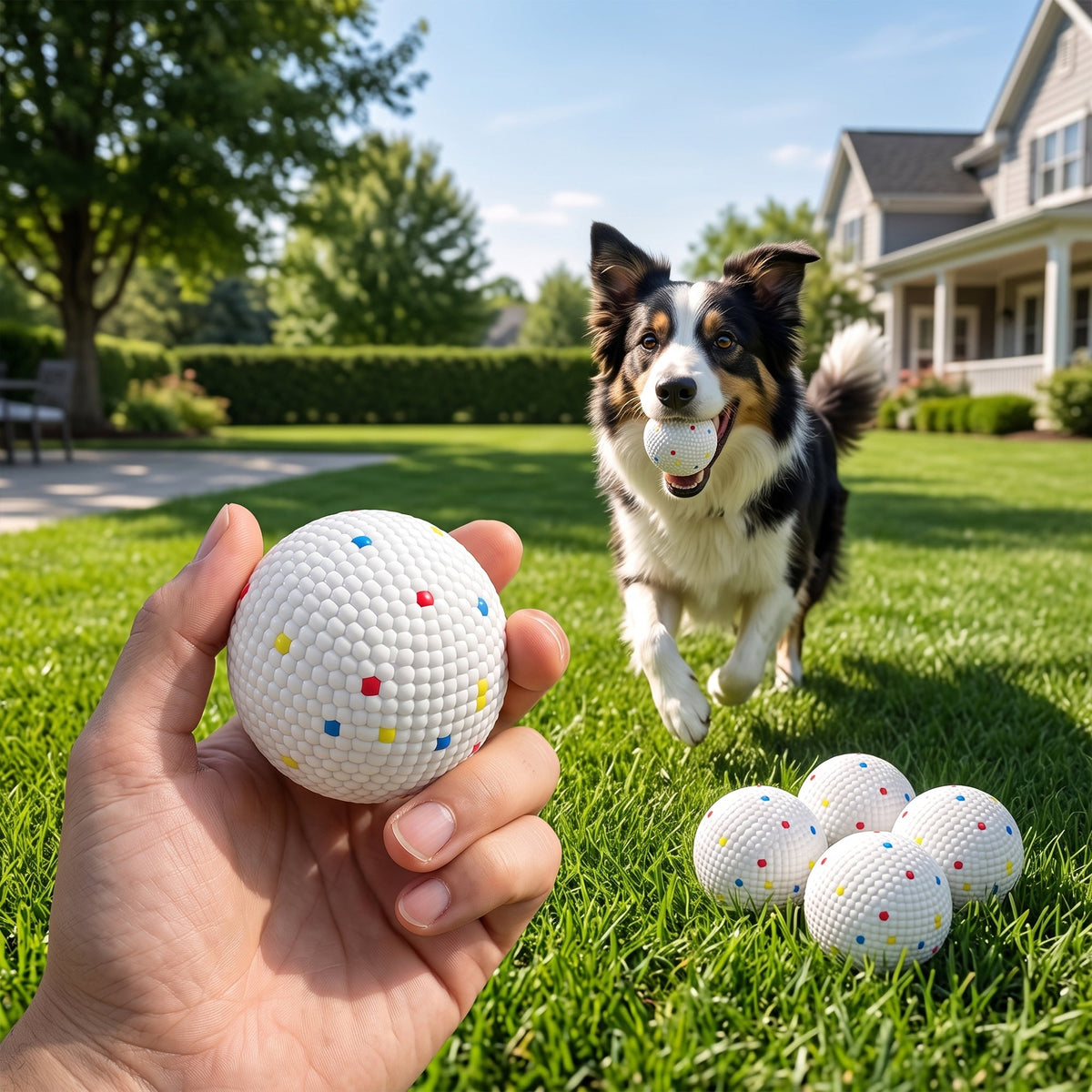 6 Pack Dog Balls Toys Fits Aggressive Chewers, Indestructible Teething and Water ETPU Balls for Throw and Fetch, High Bounce Interactive Toys for Small and Medium Dogs, 5.8cm/2.3Inch