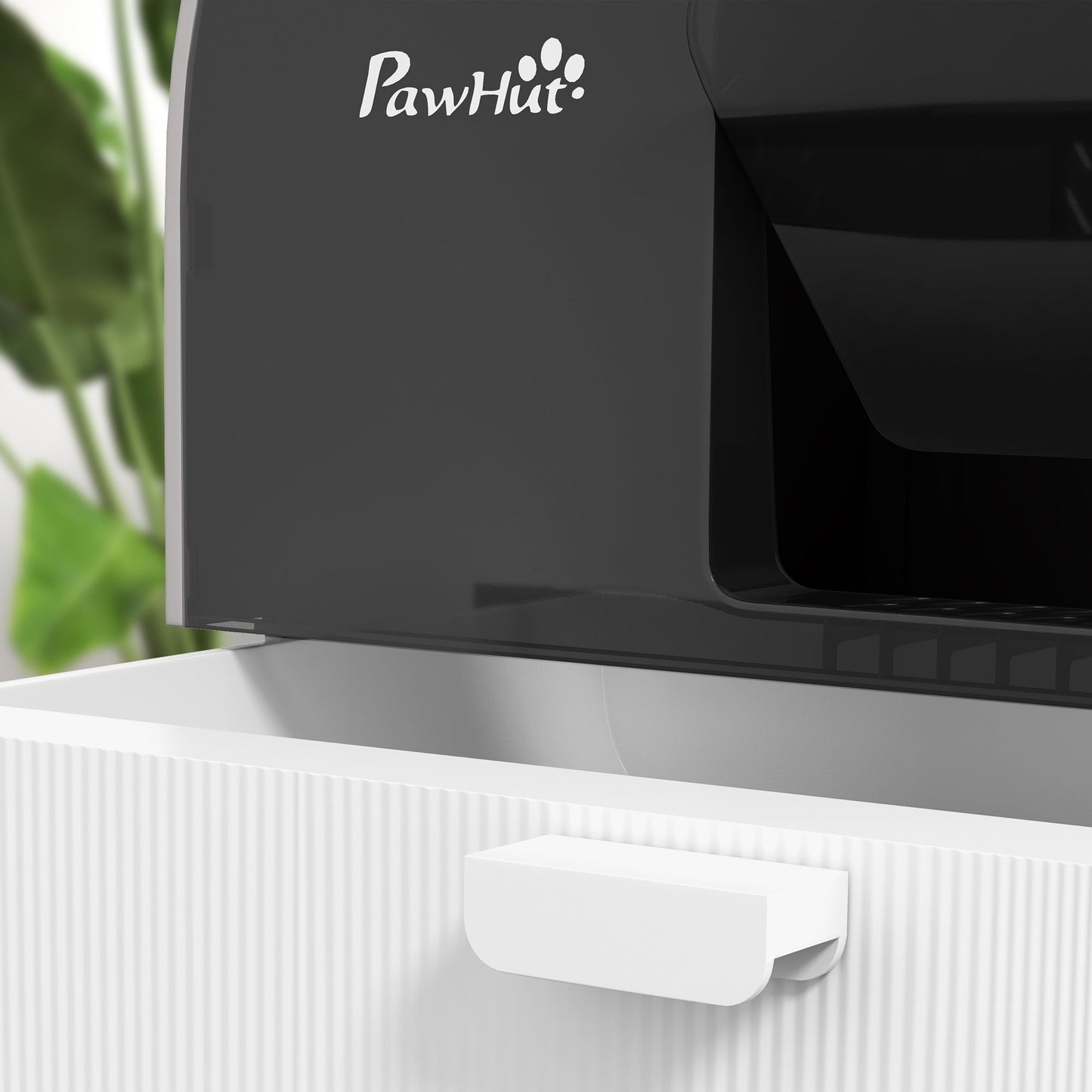 Cat Litter Box Kitten Litter Tray w/ Hood, Scoop, Filter, Flap Door, 43 x 44 x 47cm - Light Grey