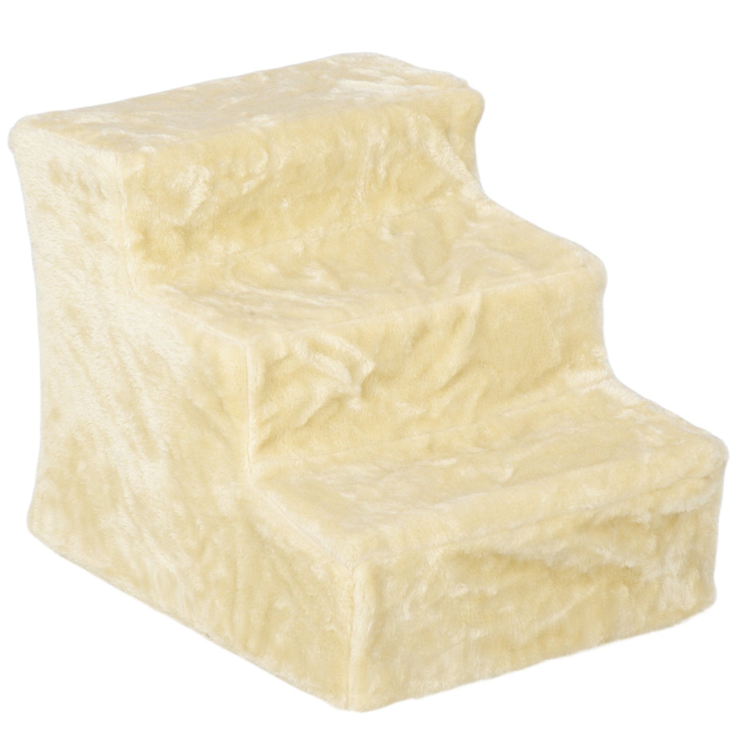 Dog Steps for Sofa, 3 Steps Dog Stairs, Pet Stairs, with Washable Plush Cover, for Small Breeds, Cats - Beige