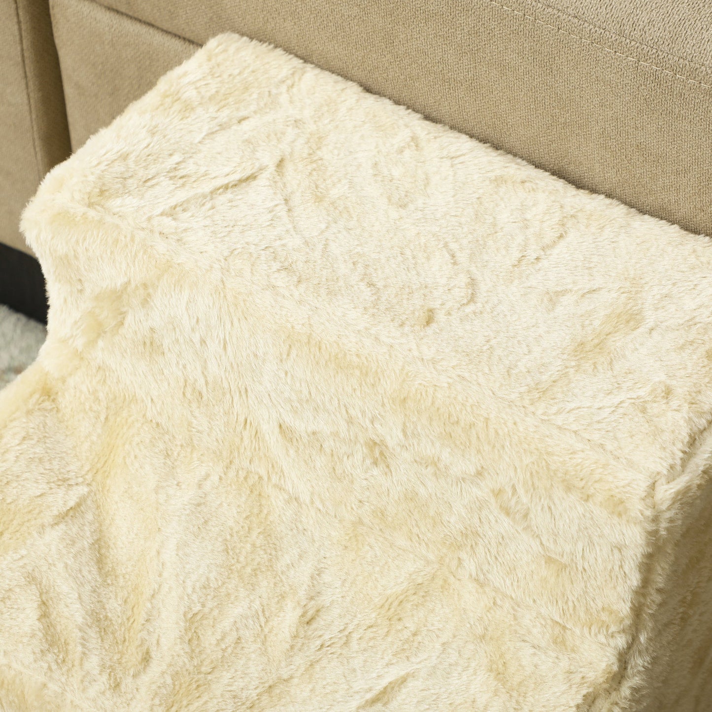 Dog Steps for Sofa, 3 Steps Dog Stairs, Pet Stairs, with Washable Plush Cover, for Small Breeds, Cats - Beige