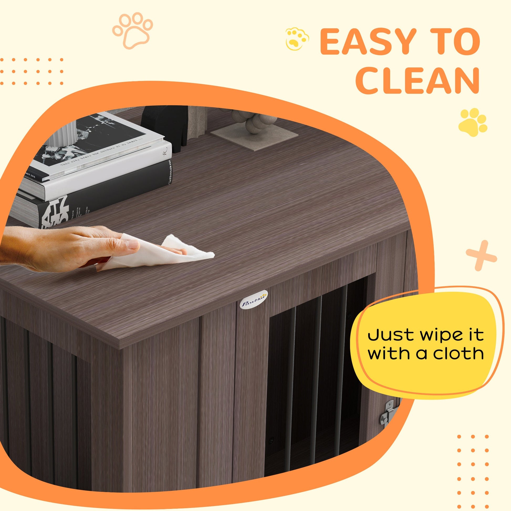 Dog Crate Furniture End Table, Pet Kennel for Extra Large Dogs with Magnetic Door Indoor Animal Cage, Purple, 114 x 60 x 82 cm