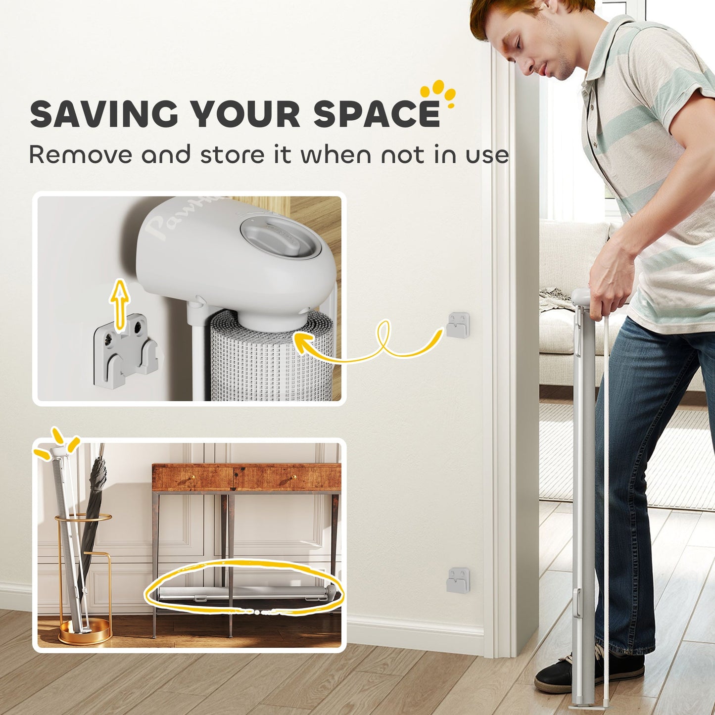Retractable Stair Gate for Dogs, Extra Wide Dog Gate Extends Up to 140 cm Wide, 86.5 cm Tall, for Doorways, Stairways, Hallways, Indoor and Outdoor, Grey